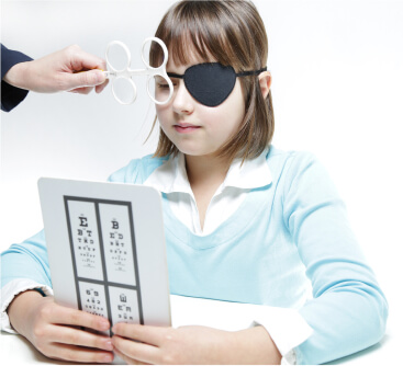 girl taking eye exam at Crowder Eye Center