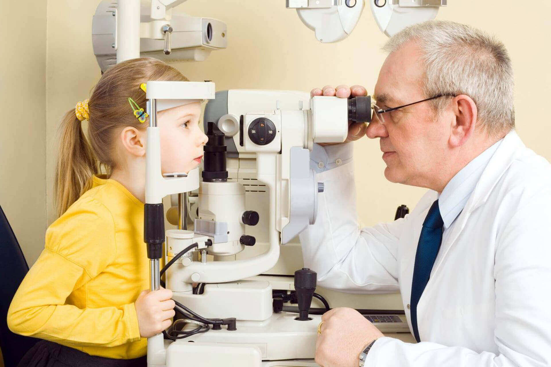 little girl having her eye exam